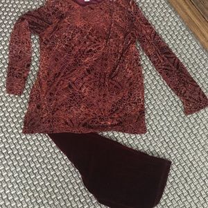 Holiday, crushed velvet, two piece separate